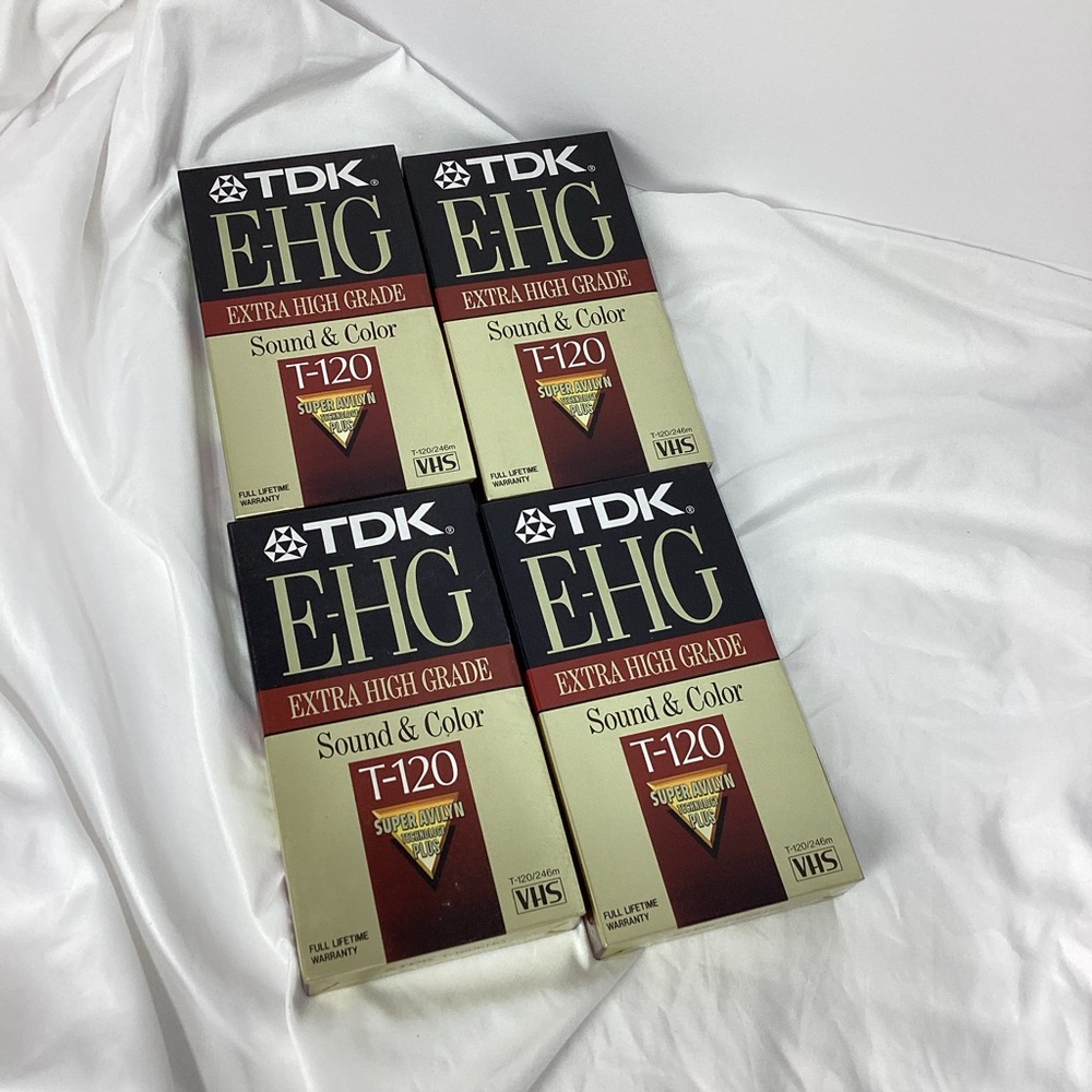 TDK EHG T-120 VHS Tapes 4 New Old Stock Sealed Blank VHS Super Avilyn